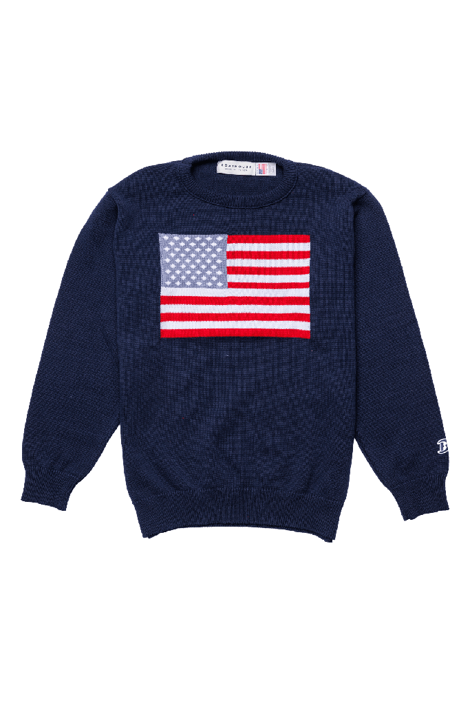 Unisex American Flag Knit Crew — 4